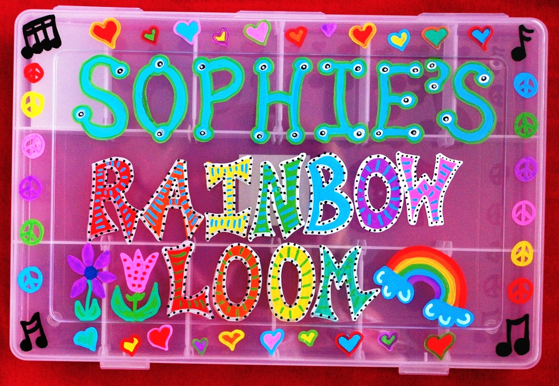 Personalized Rainbow Loom cases for my twins :)  Rainbow loom case,  Rainbow loom creations, Rainbow loom organizer